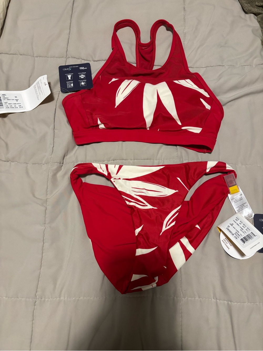 Lole Red & White Floral Bikini Set - XS NWT